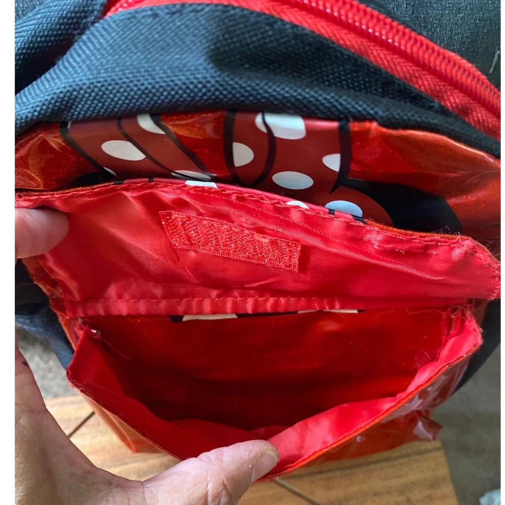 Disney Minnie‎ Mouse Backpack Toddler Kids School Bag Red Glitter